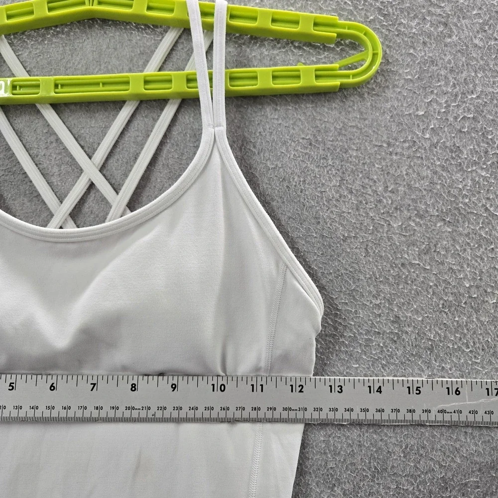 Lululemon Women Tank Top 4 White Activewear Strap Free To Be READ
